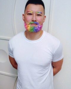 Hot Asian Guy and His Rainbow Beard for The biggest Gay Pride in Asia