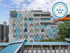 Haven't Met Silom hotel exterior. Gay-friendly hotel in Bangkok's Silom district with SHA safety certification. Modern architecture.