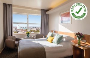St Giles London hotel room with city view. Gay-friendly, pet-friendly hotel. We're Good To Go Visit England cleanliness certification.