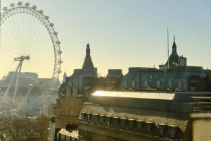 View from The Clermont London Charing Cross, a gay-friendly hotel. The London Eye is visible in the background, adding to the city's charm.