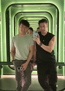 Gay couple taking a selfie at The Standard, Bangkok Mahanakhon. Best gay honeymoon hotels in Bangkok. Fun times in Thailand.