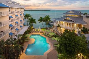 Hyatt Centric Key West Resort pool view. Gay-friendly hotel with spa, palm trees, and ocean. A tropical paradise for gay travelers.