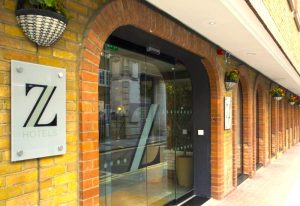 The Z Hotel Piccadilly entrance. Most-booked budget hotel in London's Soho. Gay-friendly hotel with modern design and convenient location.