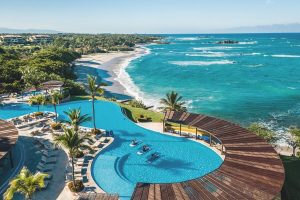 Four Seasons Resort Punta Mita aerial view. Gay-friendly hotel with pools, beach, and ocean. Ideal gay travel destination.
