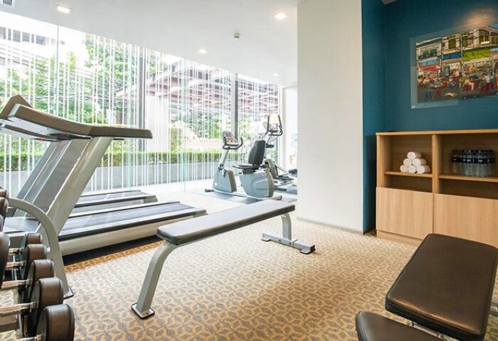 Holiday Inn Express Sathorn BKK 24-Hours Fitness: Gym with treadmills, weights, exercise bikes. Gay-friendly hotel for Bangkok travel.