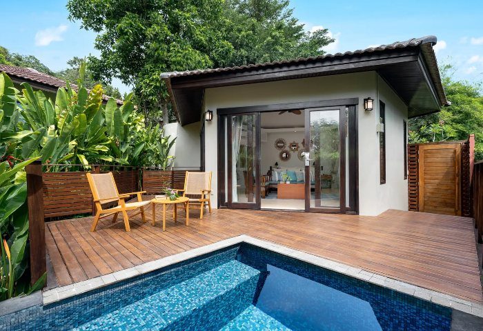 SAii Koh Samui villa with private pool. Deck with chairs, table, and pool access. Tropical getaway for gay men. 250418-Saii-Samui-0002.jpg