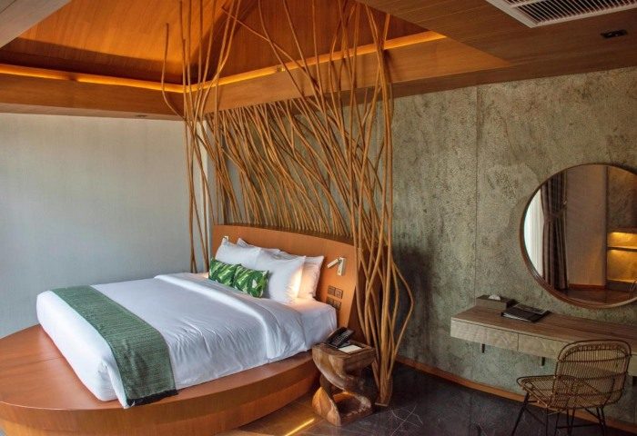 Kalima Resort Khao Lak villa bedroom. Modern design, wood accents, round bed. Gay travel luxury accommodation. 317059667.jpg