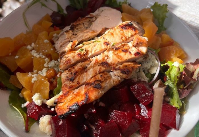 Grilled chicken salad at Rosie's Bar & Grill. A healthy option for gay travelers. Key West restaurant. 5-5.jpg.