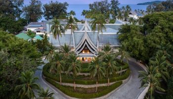 SAii Laguna Phuket resort aerial view. Tropical gay travel destination, palm trees, and luxury hotel. 649498898.jpg for gay men's travel advice.