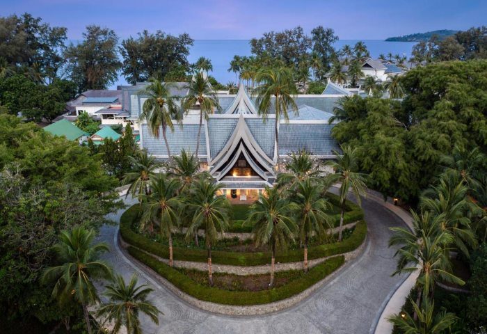 SAii Laguna Phuket resort aerial view. Tropical gay travel destination, palm trees, and luxury hotel. 649498898.jpg for gay men's travel advice.