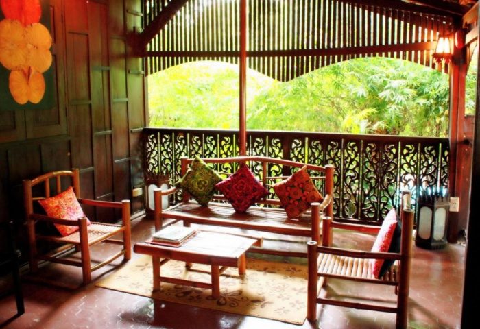 Club One Seven Gay Hotel room. Wooden furniture on balcony with garden view. Gay travel destination. 75883525-1.jpg