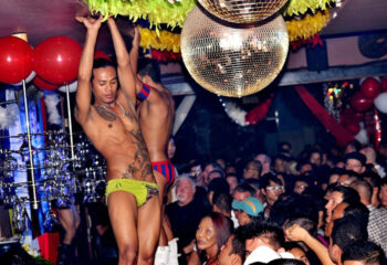 Bali Joe Bar: Balis most popular gay bar in Seminyak Beach. Go-go dancers, disco balls, and a packed crowd at this gay nightlife hotspot.