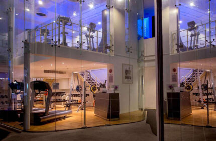 Baraquda Pattaya Mgallery's super cool gym. This gay-friendly hotel in Pattaya features a modern fitness center with treadmills and weights.