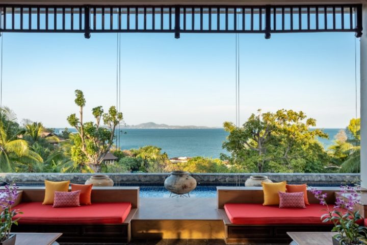 InterContinental Pattaya Resort view. Best beach holiday ideas in Pattaya, Thailand for gay couples. Ocean view from a luxurious suite.