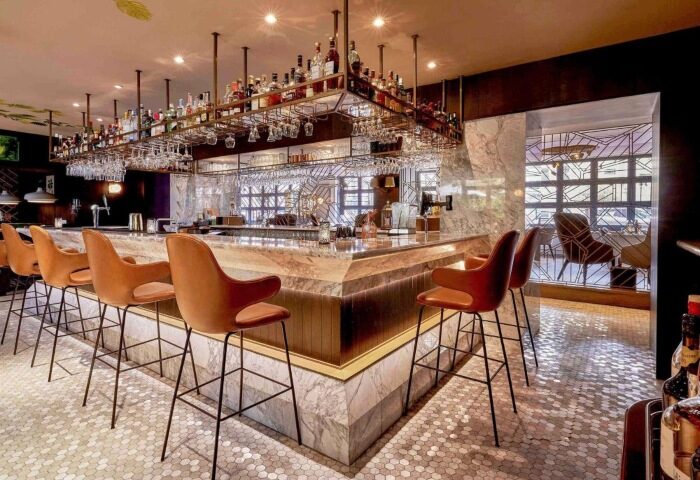Best cocktail bar at Sofitel Legend The Grand Amsterdam, a gay-friendly luxury hotel on an Amsterdam canal. Stylish interior.