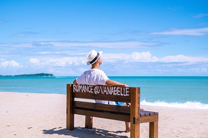 Gay man at Vana Belle, a Luxury Collection Resort, Koh Samui. Beachfront hotel in Thailand. Romance at Vana Belle.