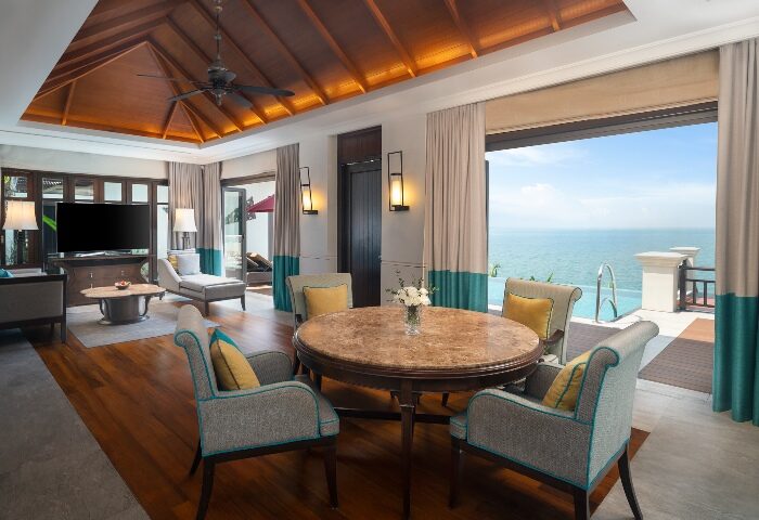 InterContinental Pattaya Resort suite with ocean view. Luxury beachfront hotel is gay-friendly, perfect for gay men travel. IHG Hotel room.