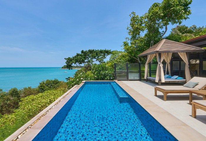 Garrya Tongsai Bay Samui pool villa. Best gay hotel Koh Samui, private beach view, luxury travel. Tropical paradise, relaxation.