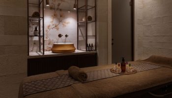 Burdock Hotel Istanbul spa treatment room. Gay-friendly hotel with a massage table, sink, and toiletries. Best hotel spa experience.