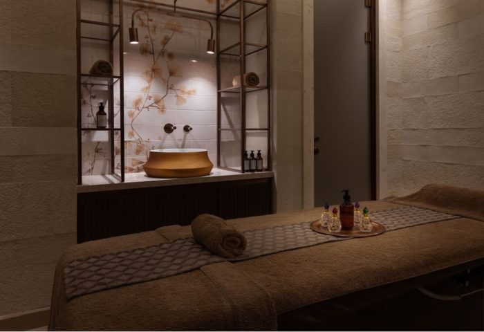 Burdock Hotel Istanbul spa treatment room. Gay-friendly hotel with a massage table, sink, and toiletries. Best hotel spa experience.