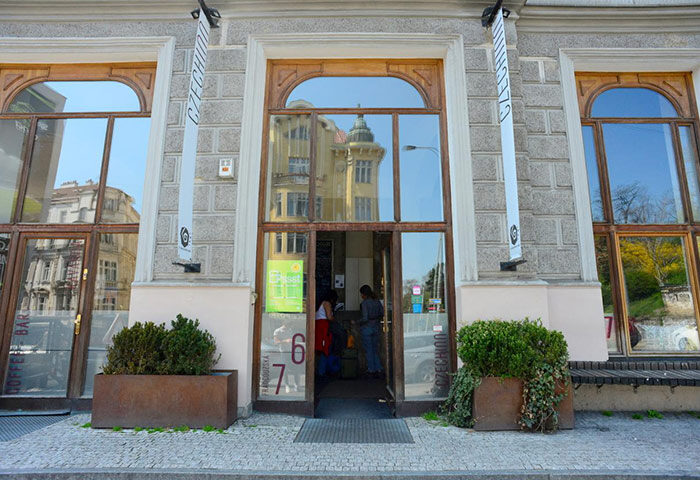 Czech Inn Prague hostel entrance. A best party hostel in Vinohrady, Prague, with gay nightlife. Popular for gay travel to Czech Republic.