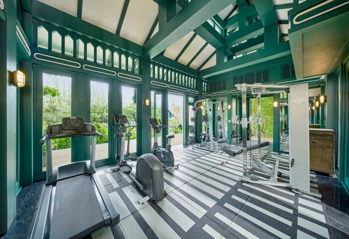 Gym at InterContinental Khao Yai Resort, near Bangkok. Best gay hotels offer fitness centers with treadmills and weight machines.