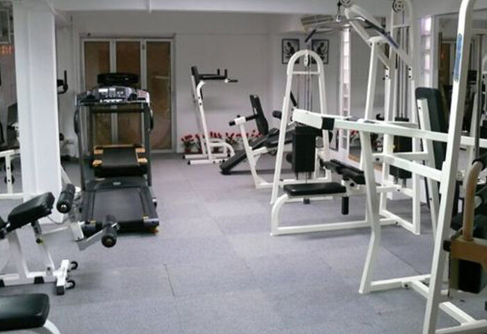 Aquarius Gay Guesthouse & Sauna gym. Treadmill and weight machines at this exclusive gay hotel in Phuket, near Patong Beach.