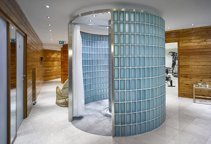 K+K Hotel Fenix gym shower. City Center Prague hotel with gym is a great option for gay travelers. Cheap, old town hotel.