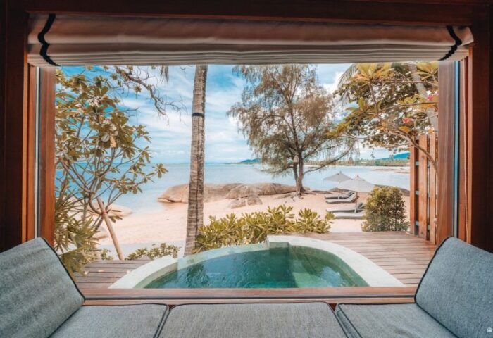 Rocky's Boutique Resort Veranda Collection Samui: Private pool villa view. Gay beach resort in Koh Samui. Tropical beach and ocean vista.