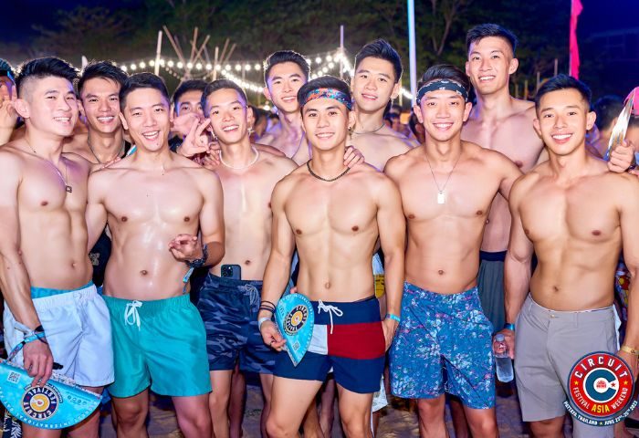 Shirtless men at Circuit Festival Asia 2024. Gay travel to Pattaya, Thailand. Circuit-Festival-Asia-2024.jpg. Gay party.