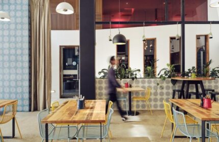 Saint Kilda Beach Hotel's interior. Coolest beachfront hotel in Melbourne, Australia. Gay hotspot with stylish decor and dining area.