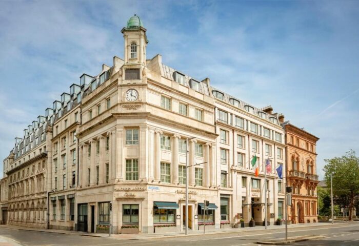 College Green Hotel, Autograph Collection in Dublin. A gay-friendly luxury hotel with classic architecture and flags. Dublin travel.