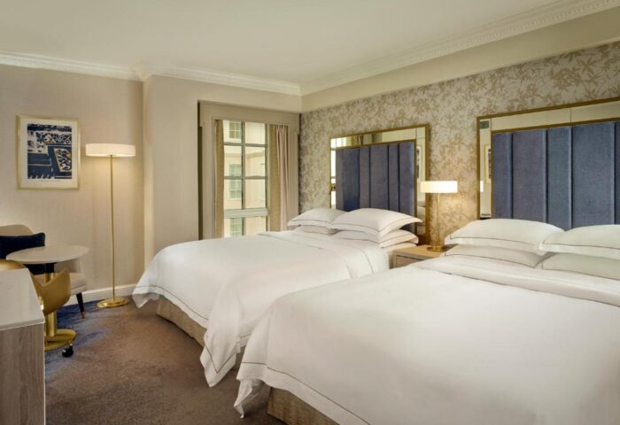 Dublin's College Green Hotel Autograph Collection: Luxury room with two beds. A gay-friendly hotel for your Dublin travel advice.
