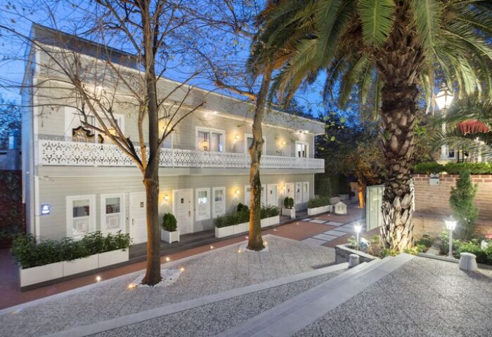 Hagia Sofia Mansions Istanbul, Curio Collection by Hilton. Gay-friendly hotel exterior view. Luxury travel in Istanbul.