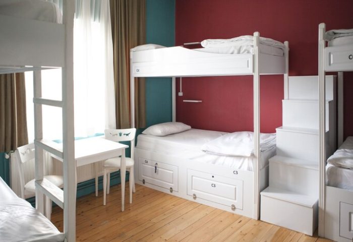 Cheers Midtown Hostel: A bright, airy dorm room at this gay-friendly hotel. Bunk beds, desk, and storage make for comfortable travel.