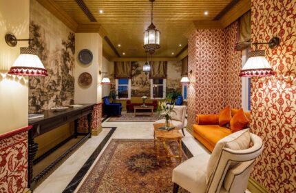 Hagia Sofia Mansions Istanbul, Curio Collection by Hilton: Ornate interior of gay-friendly hotel. Rich colors, rugs, and period furnishings.