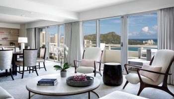 Sheraton Waikiki Beach Resort suite. Gay-friendly hotel with ocean view, Diamond Head. Luxury travel for gay men in Honolulu, Hawaii.