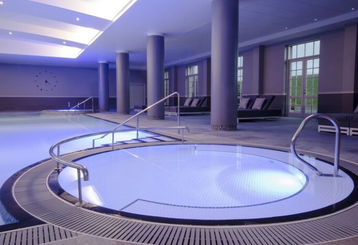 Fairmont St Andrews, Scotland gay-friendly hotel. Indoor pool and hot tub with lounge chairs. Ideal for gay men travel advice.
