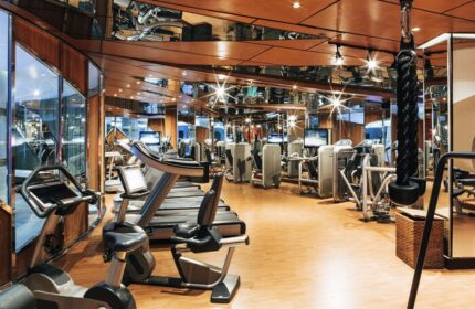 The Elysium Taksim Hotel's gym. This gay-friendly hotel in Istanbul features treadmills, weights, and other exercise equipment for a complete workout.