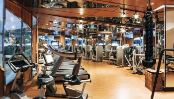 The Elysium Taksim Hotel's gym. This gay-friendly hotel in Istanbul features treadmills, weights, and other exercise equipment for a complete workout.