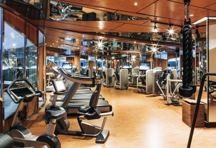 The Elysium Taksim Hotel's gym. This gay-friendly hotel in Istanbul features treadmills, weights, and other exercise equipment for a complete workout.
