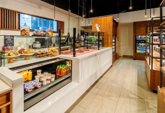 Hyatt Regency Miami gay-friendly hotel market. Snacks, drinks, and pastries are available for purchase. A convenient option for gay travelers.
