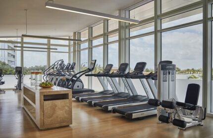 Four Seasons Hotel at The Surf Club gym. Treadmills, bikes, & weights. Gay-friendly hotel with fitness center for gay men's travel.