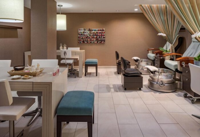 The Westin Fort Lauderdale Beach Resort's gay-friendly spa. Manicure and pedicure stations offer relaxing treatments. A luxury hotel experience.