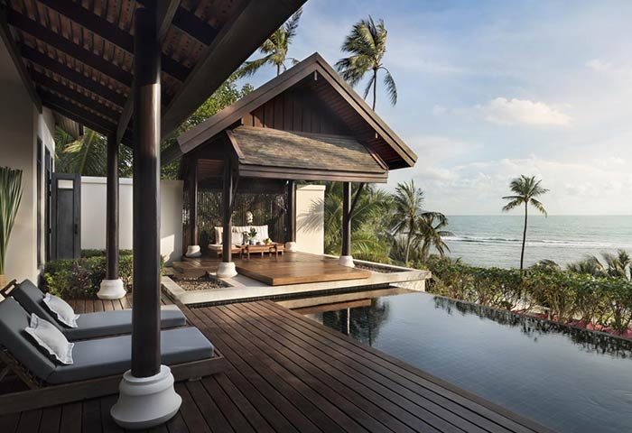 Anantara Lawana Koh Samui Resort's gay-friendly hotel villa with pool, ocean view, and Thai pavilion. Perfect for gay men's travel in Thailand.