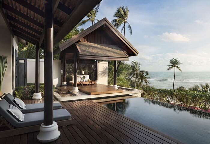 Anantara Lawana Koh Samui Resort's gay-friendly hotel villa with pool, ocean view, and Thai pavilion. Perfect for gay men's travel in Thailand.