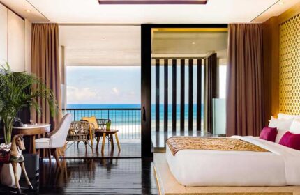Anantara Seminyak Bali Resort room with ocean view. Gay-friendly hotel in Bali offers luxurious accommodations for gay men travelers.
