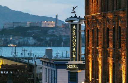 Argonaut Hotel, a gay-friendly hotel in San Francisco, California. Historic brick building with a view of Alcatraz Island. Travel advice.
