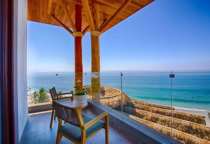 Armony Resort & Spa balcony view, all-inclusive adults-only gay-friendly hotel. Ocean view from MGallery resort, perfect for gay travel.