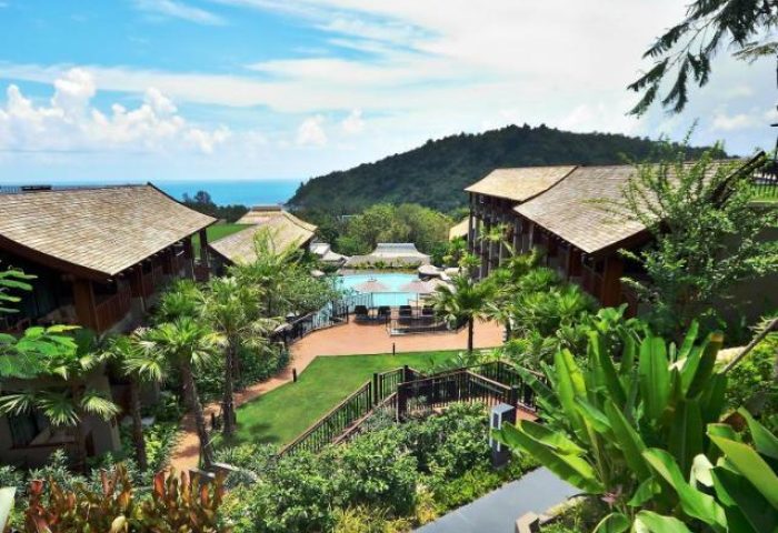 Avista Hideaway Phuket Patong MGallery by Sofitel view. This gay-friendly hotel offers lush landscapes, pool, and ocean views for a relaxing getaway.